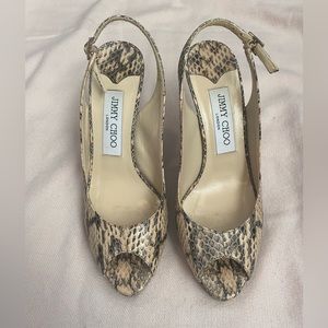 Jimmy Choo snake skin heels, size 36.5